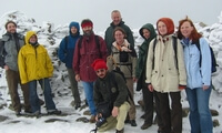 Hikers in the snow